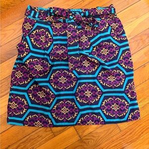 Francesca's Collections Hexagon Patterned Skirt in Purple and Blue